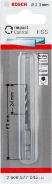 Bosch Impact Ctrl HSS 2,0*60mm