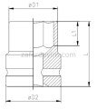 1/2'' Havalı Lokma Adaptörü 1/2''F X 3/8''M
