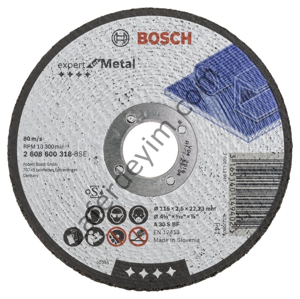 Bosch 115*2,5 mm Expert for Metal Kesme Diski Düz 2608600318 25'lİ Paket