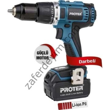 Proter Kömürsüz Darbeli 13 Mm Şarjlı Matkap PST 740 BL