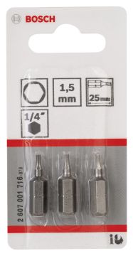 Bosch ExtraHard HEX1.5*25 mm 3'lü