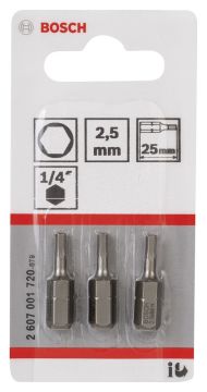 Bosch ExtraHard HEX2.5*25 mm 3'lü