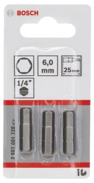 Bosch ExtraHard HEX6*25 mm 3'lü