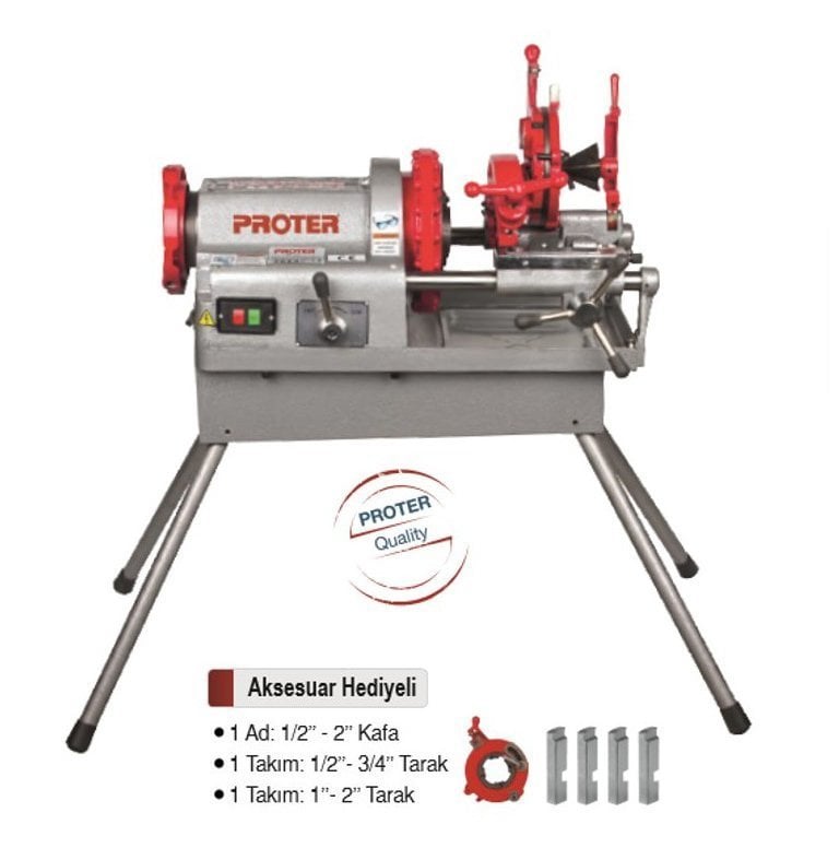 Proter 3'' 1000 W Tezgah Tip Pafta Makinası PR 3003