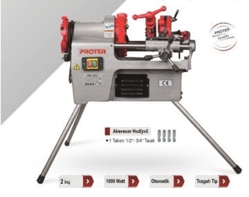 Proter 2'' 1000 W Tezgah Tip Pafta Makinası PR 2002