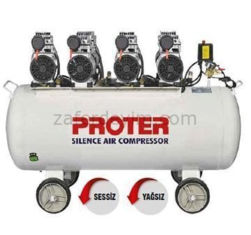 Proter Sessiz & Yağsız Hava Kompresörü 200 Lt / 4 Hp Monofaze
